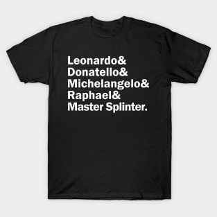 Funny Names x Teenage Mutant Ninja Turtles TMNT (Leonardo, Donatello, Miahaelangelo, Raphael, Master Splinter) T-Shirt